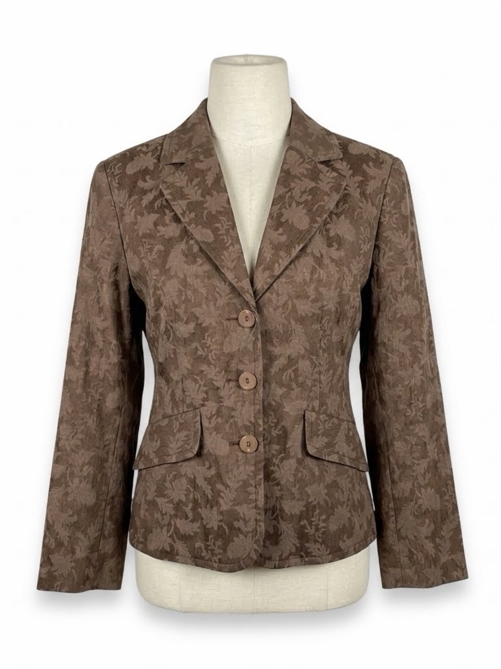 Vanity Fair brown floral blazer Y2K small